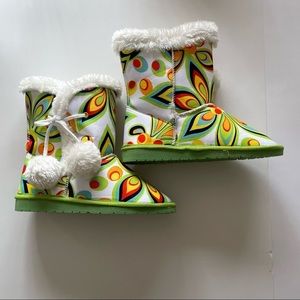 Dawgs Loudmouth Side Tie Pom Pom Boots Kids Size 1